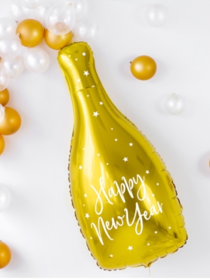 Foil balloon Bottle, 32x82cm, gold Foil balloon Bottle, 32x82cm, gold