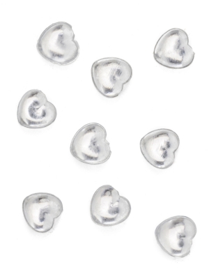 50 pcs, Jet accessory heart, silver, 8 mm 50 pcs, Jet accessory heart, silver, 8 mm