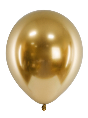 Hromēts balons, zelta, 27 cm Hromēts balons, zelta, 27 cm