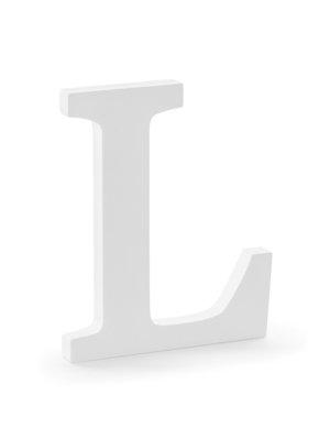 Koka burts "L", balts, 16 x 20 cm Koka burts "L", balts, 16 x 20 cm