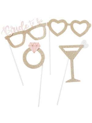 4 pcs, Hen Party Photobooth Kit, Gold 4 pcs, Hen Party Photobooth Kit, Gold