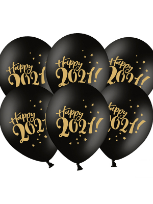 Шар Happy 2021!, чёрный, 30 см Шар Happy 2021!, чёрный, 30 см