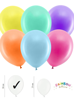 100 pcs, Rainbow Balloons pastel, mix, 30cm 100 pcs, Rainbow Balloons pastel, mix, 30cm