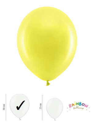 100 gab, pasteļtoņu baloni, dzeltenas, 30 cm