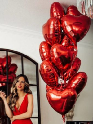ГЕЛИЕВЫЙ фонтан "15 сердец", 45 см ГЕЛИЕВЫЙ фонтан "15 сердец", 45 см