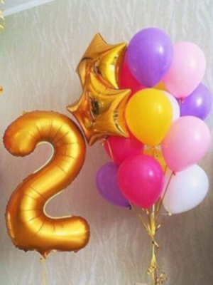 ГЕЛИЕВЫЙ фонтан "цифра + 2 звезды + 15 шаров" ГЕЛИЕВЫЙ фонтан "цифра + 2 звезды + 15 шаров"
