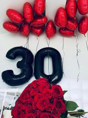 ГЕЛИЕВЫЙ фонтан "2 цифры + 15 сердец" ГЕЛИЕВЫЙ фонтан "2 цифры + 15 сердец"