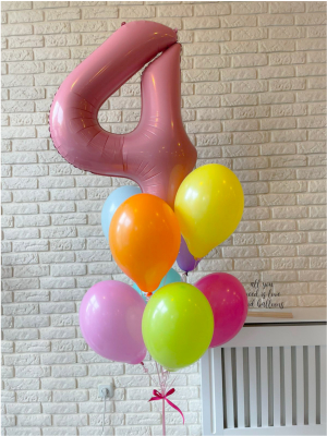 Balloons with helium "Foil number + 8 latex balloon" Balloons with helium "Foil number + 8 latex balloon"
