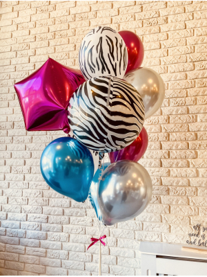 Balloons with helium "Cubic + Orbz Zebra + 9 balloons" Balloons with helium "Cubic + Orbz Zebra + 9 balloons"